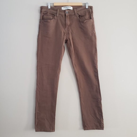 BRODY Slim Straight Leg Brown Jeans Jackson Stretch Pants 30 - Picture 1 of 5